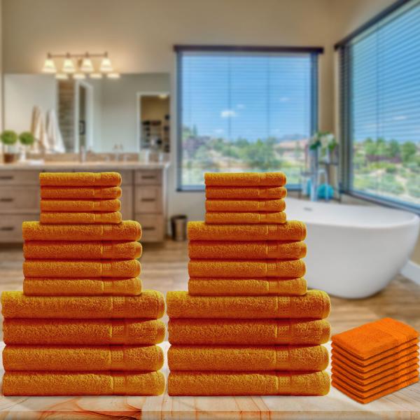 Handtuchset 32-teilig - Kuschelweich, saugstark & schnell trocknend - 100% Baumwolle, Terra - 8x Gäste-, Hand-, Badetücher & Waschlappen