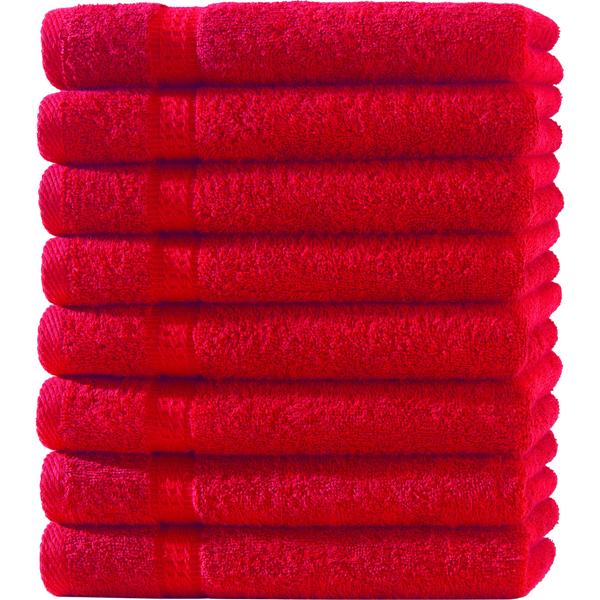 8er-Set Gästetücher Rot 30x50 cm - 100% luxuriöse Baumwolle, kuschelweich & saugstark - OEKO-TEX Standard 100 - Für Bade- & Gästezimmer
