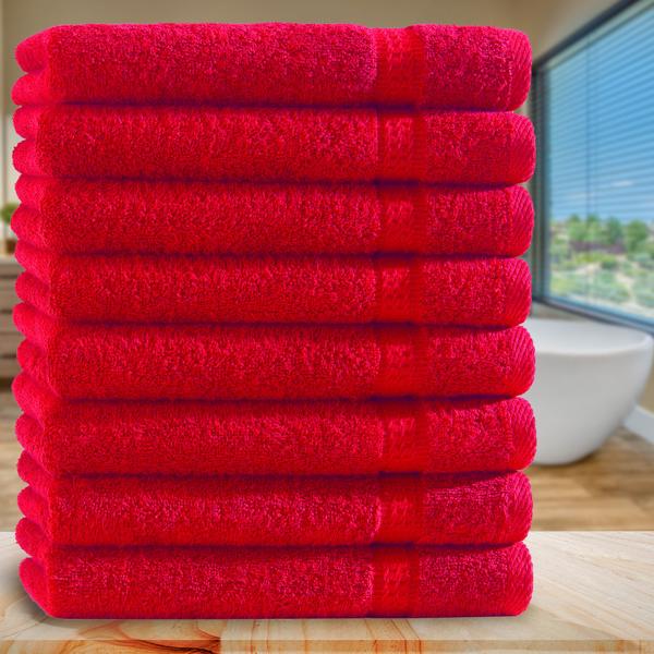 8er-Set Gästetücher Rot 30x50 cm - 100% luxuriöse Baumwolle, kuschelweich & saugstark - OEKO-TEX Standard 100 - Für Bade- & Gästezimmer