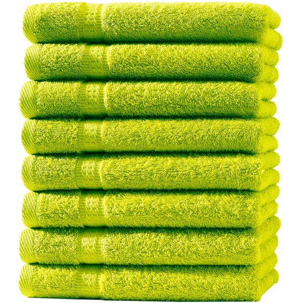8er-Set Gästetücher 30x50 cm - 100% luxuriöse Baumwolle 500g/m² - kuschelweich, saugstark, OEKO-TEX Standard 100, apfelgrün