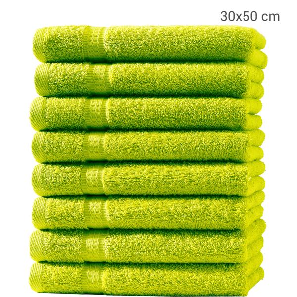 8er-Set Gästetücher 30x50 cm - 100% luxuriöse Baumwolle 500g/m² - kuschelweich, saugstark, OEKO-TEX Standard 100, apfelgrün