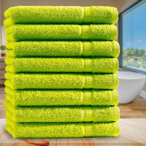 8er-Set Gästetücher 30x50 cm - 100% luxuriöse Baumwolle 500g/m² - kuschelweich, saugstark, OEKO-TEX Standard 100, apfelgrün