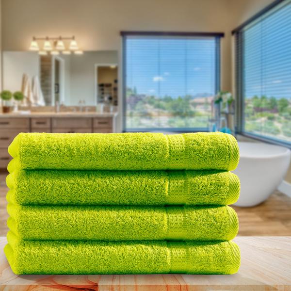 4er-Set Duschtücher - 100% luxuriöse Baumwolle, 70x140 cm, apfelgrün - Kuschelweich, saugstark, schnelltrocknend & OEKO-TEX Standard 100 zertifiziert