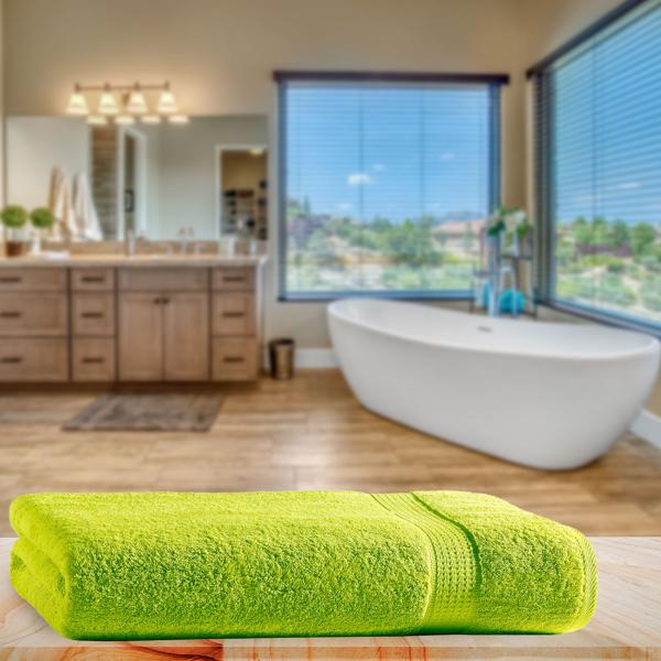 Badetuch 100x150 cm - Apfelgrün, luxuriöse 500g/m2 Baumwolle, OEKO-TEX Standard 100 - Saugstark, kuschelweich, maschinenwaschbar