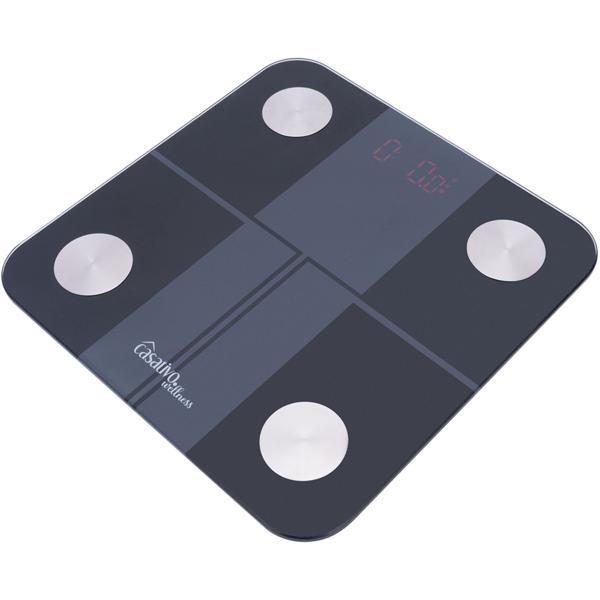 Digitale 14in1 Körperanalysewaage aus Glas, Bluetooth & App, max. 180 kg, Personenwaage mit grossem LED Display, Apple Health und Google Fit geeignet