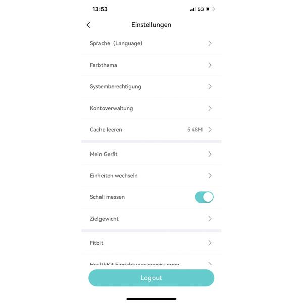 Digitale 14in1 Körperanalysewaage aus Glas, Bluetooth & App, max. 180 kg, Personenwaage mit grossem LED Display, Apple Health und Google Fit geeignet