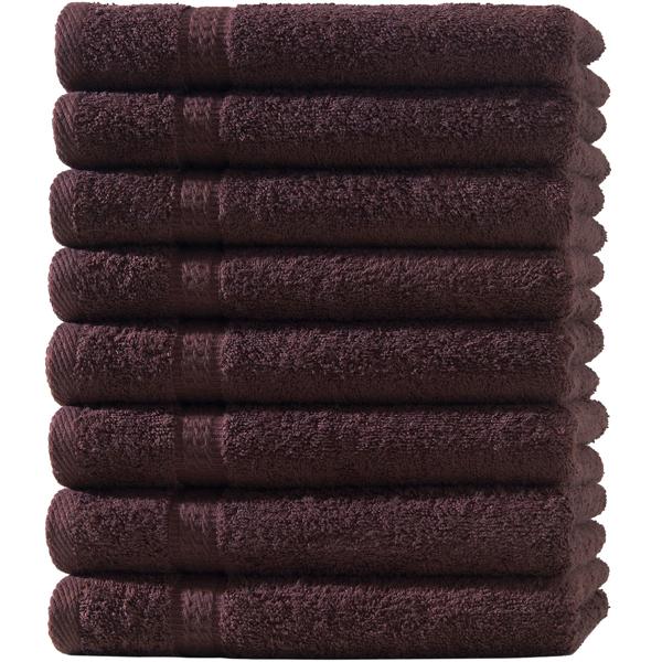 8er-Set Gästetücher 30x50 cm - 100% luxuriöse Baumwolle, 500 g/m², braun, 2 Bordüren - Kuschelweich, saugstark, OEKO-TEX Standard 100