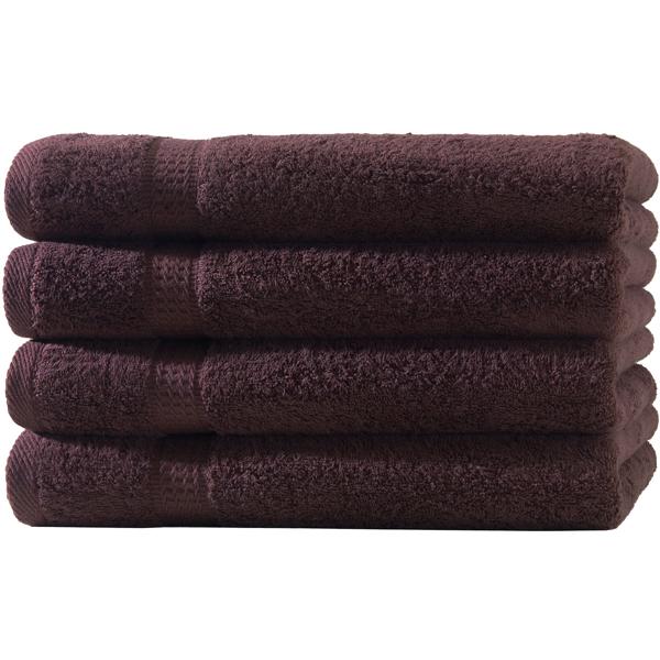 4er-Set Duschtücher Braun – 100% luxuriöse Baumwolle, 70x140 cm, 500 g/m² – Kuschelweich, saugstark, schnelltrocknend, OEKO-TEX, 2 Bordüren