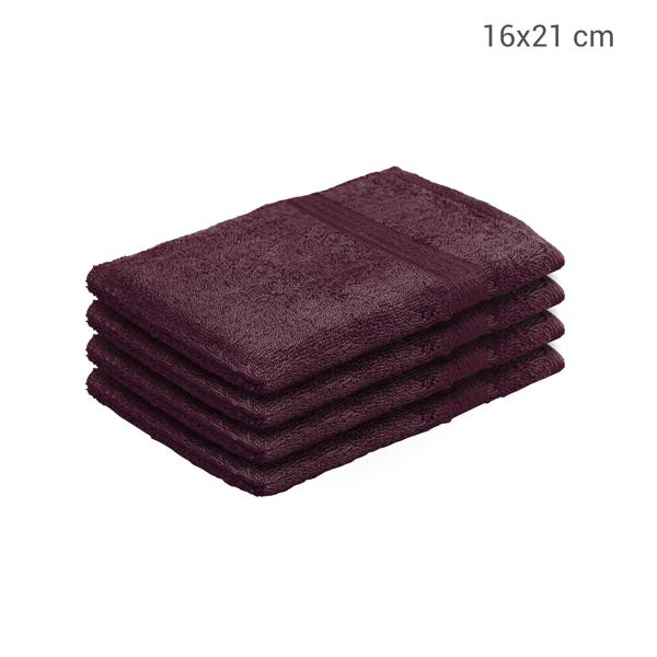 4er-Set Waschhandschuhe aus 100% Baumwolle Frottee - Saugstark, weich & strapazierfähig mit Schlaufe - Braun, 21x16 cm, 500 g/m², OEKO-TEX