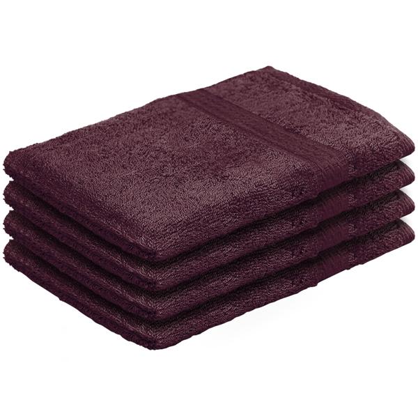 4er-Set Waschhandschuhe aus 100% Baumwolle Frottee - Saugstark, weich & strapazierfähig mit Schlaufe - Braun, 21x16 cm, 500 g/m², OEKO-TEX