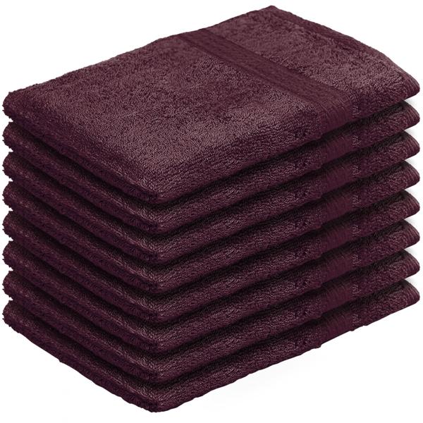 8er-Set Waschhandschuhe braun aus 100% Baumwolle - Saugstarke Frottee-Lappen mit Schlaufe - 500g/m² - Waschbar 60°C - OEKO-TEX Standard 100