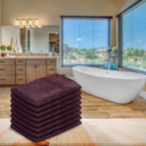 8er-Set Waschhandschuhe braun aus 100% Baumwolle - Saugstarke Frottee-Lappen mit Schlaufe - 500g/m² - Waschbar 60°C - OEKO-TEX Standard 100