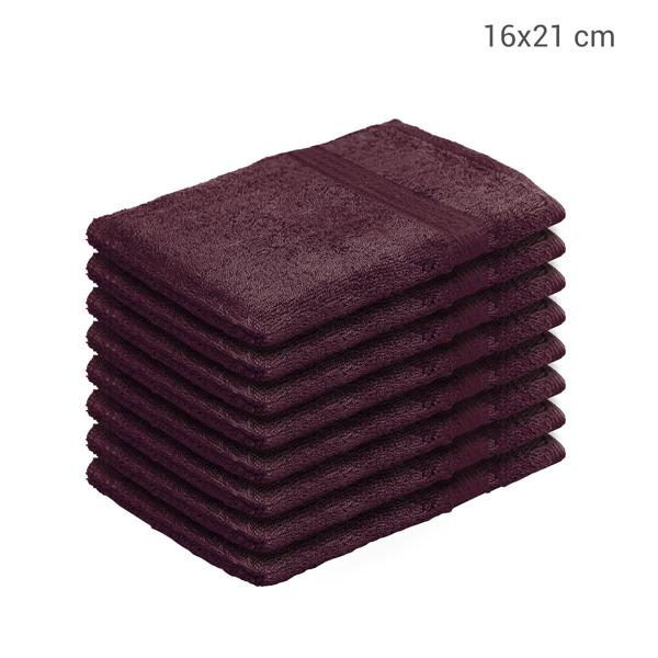 8er-Set Waschhandschuhe braun aus 100% Baumwolle - Saugstarke Frottee-Lappen mit Schlaufe - 500g/m² - Waschbar 60°C - OEKO-TEX Standard 100