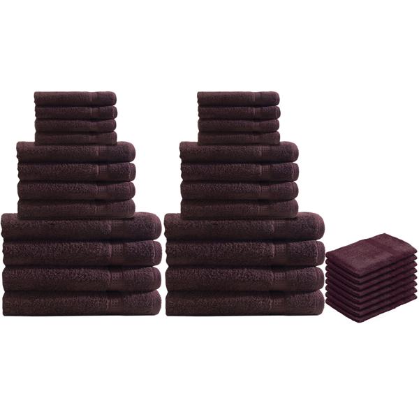 32-teiliges Handtuch-Set Frottee braun - Sehr saugstark, strapazierfähig & schnelltrocknend - 100% Baumwolle, 500 g/m2, OEKO-TEX, 60° waschbar