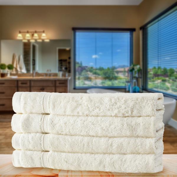 4er-Set Gästehandtücher natur - Kuschelweich, saugstark & schnelltrocknend - 50% Bambus, 50% Baumwolle, 30x50 cm, OEKO-TEX 100, antibakteriell