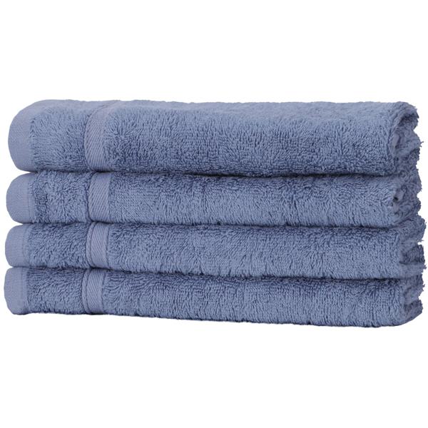 4er-Set Gästehandtücher Bambus-Baumwolle Mix - Kuschelweich, saugstark & schnelltrocknend - OEKO-TEX 100, 30x50 cm, blau, 450g/m²