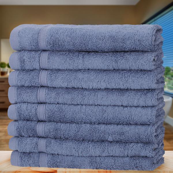 8er-Set Gästehandtücher blau - 50% Bambus & 50% Baumwolle - 30x50 cm, 450 g/m² - OEKO-TEX Standard 100 - saugstark, schnelltrocknend, antibakteriell