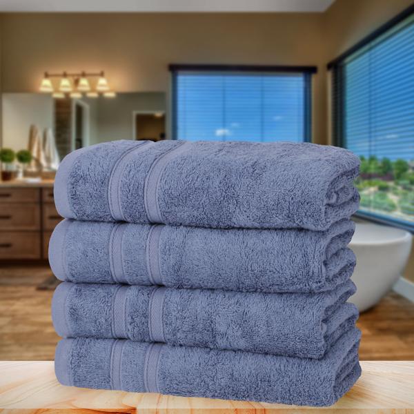 4er-Set Handtücher blau - 50% Bambus & 50% Baumwolle - 50x100 cm, 450 g/m² - Kuschelweich, saugstark, schnelltrocknend - Antibakteriell, ÖKO-TEX 100