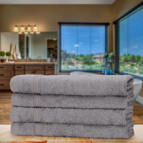 4er-Set Gästehandtücher aus Bambus & Baumwolle - Kuschelweich, saugstark & schnelltrocknend - 30x50 cm, grau, OEKO-TEX 100, 450 g/m²