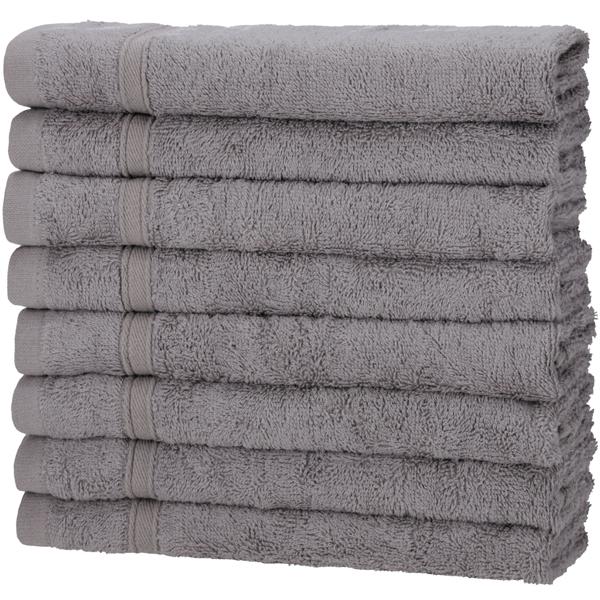 8er-Set Gästehandtücher grau - 50% Bambus & 50% Baumwolle - OEKO-TEX Standard 100 - 30x50 cm, 450 g/m² - saugstark, schnelltrocknend, antibakteriell