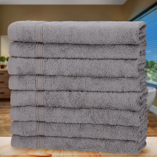 8er-Set Gästehandtücher grau - 50% Bambus & 50% Baumwolle - OEKO-TEX Standard 100 - 30x50 cm, 450 g/m² - saugstark, schnelltrocknend, antibakteriell