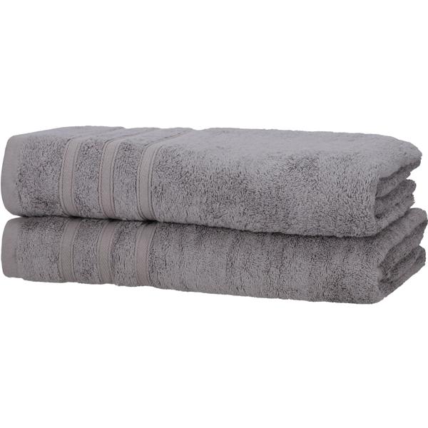 2er-Set Duschhandtücher - 50% Bambus & 50% Baumwolle - Kuschelweich, Saugstark & Schnelltrocknend - OEKO-TEX 100 - 70x140cm, Grau