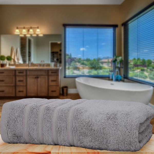 Saunahandtuch 70x200cm - Bambus & Baumwolle - kuschelweich, saugstark, schnelltrocknend, antibakteriell - OEKO-TEX 100 zertifiziert - grau