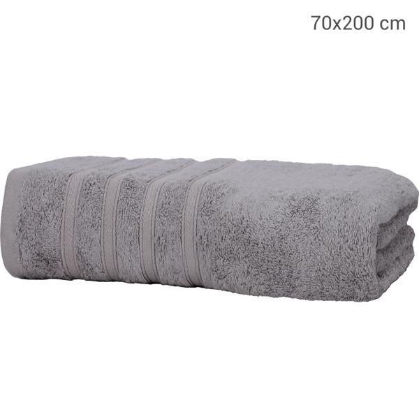 Saunahandtuch 70x200cm - Bambus & Baumwolle - kuschelweich, saugstark, schnelltrocknend, antibakteriell - OEKO-TEX 100 zertifiziert - grau