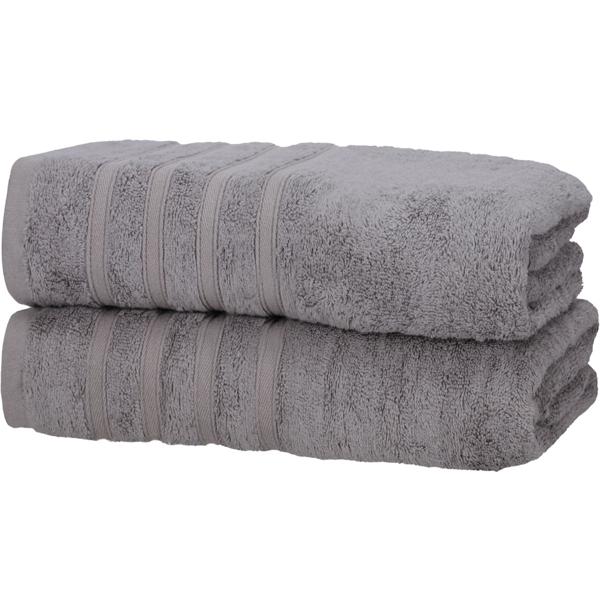 2er-Set Saunahandtücher grau - 50% Bambus & 50% Baumwolle - Kuschelweich, saugstark & schnelltrocknend - 70x200cm - Öko-Tex Standard 100