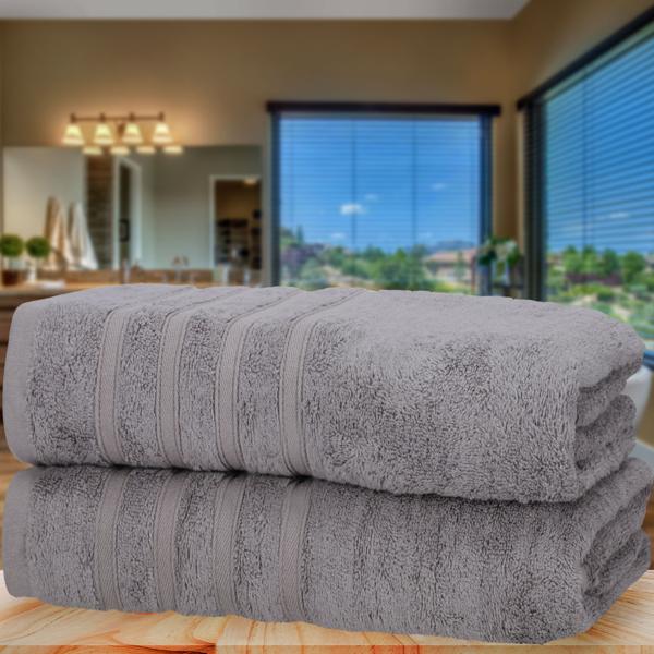 2er-Set Saunahandtücher grau - 50% Bambus & 50% Baumwolle - Kuschelweich, saugstark & schnelltrocknend - 70x200cm - Öko-Tex Standard 100