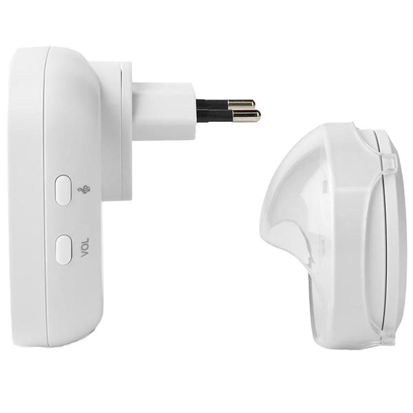 Drahtlose Funk-Türklingel (weiss, IP44): 36 Melodien + LED-Licht - für Haus, Wohnung, Büro. Einfache Installation - Top-Klang