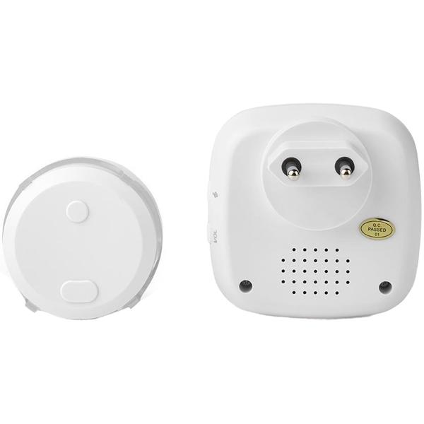 Drahtlose Funk-Türklingel (weiss, IP44): 36 Melodien + LED-Licht - für Haus, Wohnung, Büro. Einfache Installation - Top-Klang