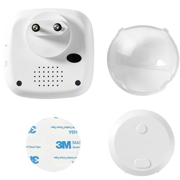 Drahtlose Funk-Türklingel (weiss, IP44): 36 Melodien + LED-Licht - für Haus, Wohnung, Büro. Einfache Installation - Top-Klang