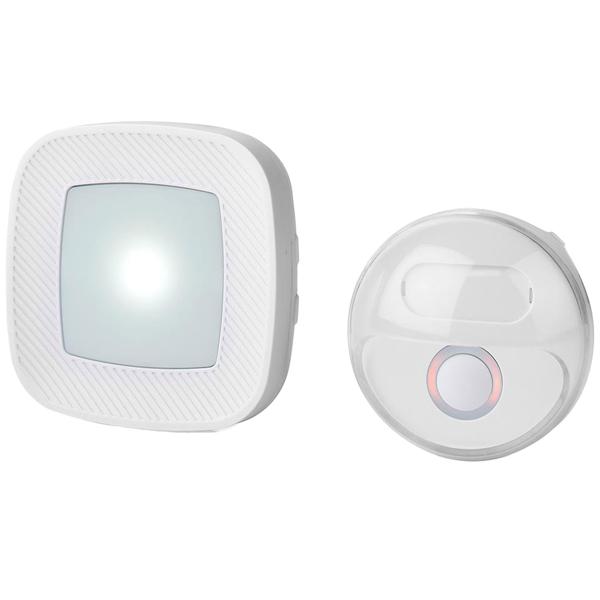Drahtlose Funk-Türklingel (weiss, IP44): 36 Melodien + LED-Licht - für Haus, Wohnung, Büro. Einfache Installation - Top-Klang
