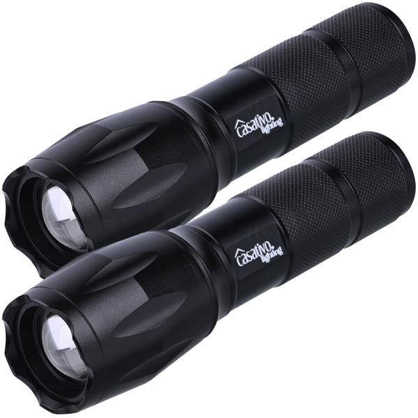 2er-Set LED-Taschenlampe & Powerbank - Spritzwassergeschützt IP44, 260 lm, 1.800 mAh Li-Ion-Akku - Outdoor, Notfall & Home Workout