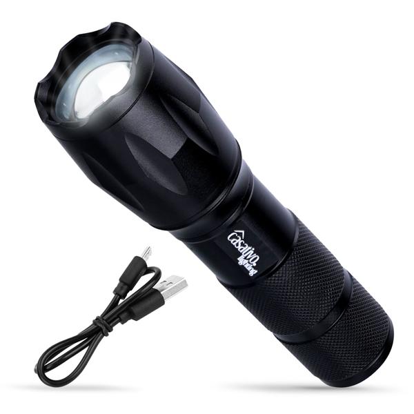 2er-Set LED-Taschenlampe & Powerbank - Spritzwassergeschützt IP44, 260 lm, 1.800 mAh Li-Ion-Akku - Outdoor, Notfall & Home Workout