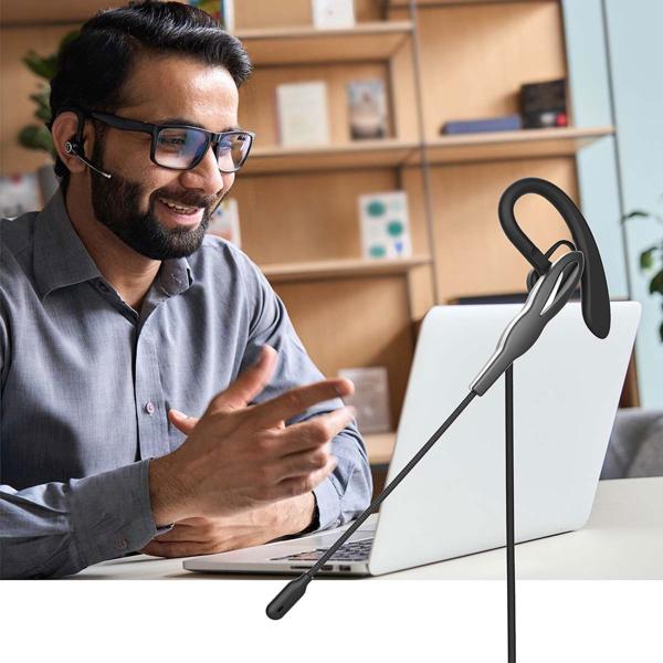 Flexibles In-Ear Headset mit abnehmbarem Ohrbügel: Sicherer Halt & bequemer Tragekomfort, ideal für Arbeit & Freizeit, klare Sprachqualität