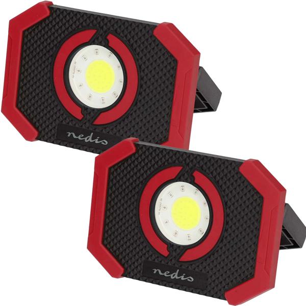 2er-Set COB-LED Arbeitsleuchte & Powerbank - 1000lm, Akkubetrieb, freihändig mit Magnet - IP21, USB-C, 5 Modi, 180° Stativ