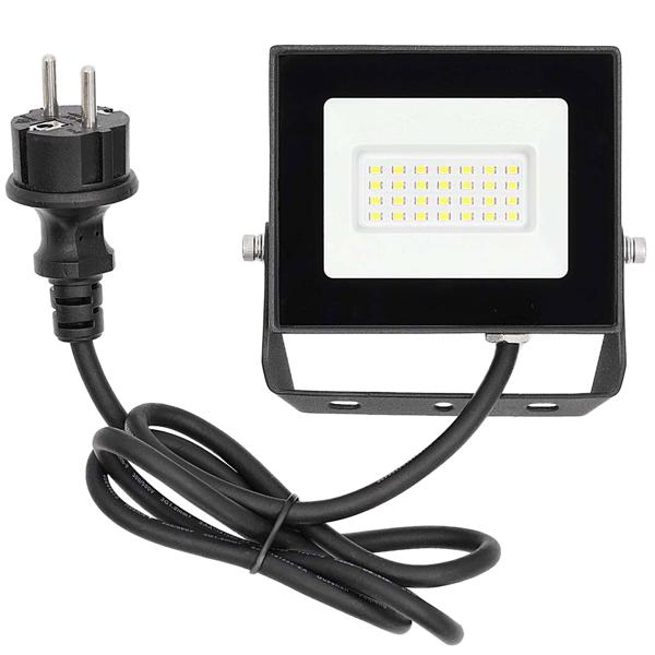 LED Aussenstrahler aus Aluminium - 1620lm, 20W, kaltweiss (4000K) - IP65 wasserfest für Garten & Terrasse - Kompakt (12.6x11.4x2.8 cm)