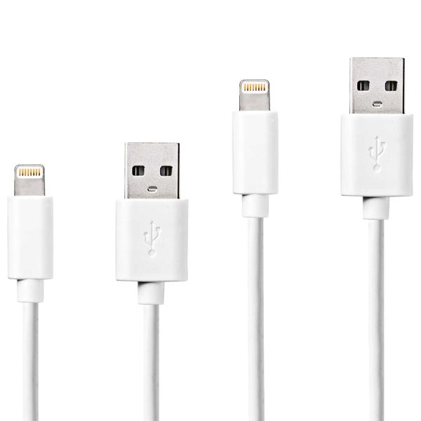 2er-Set MFi Zertifiziertes iPhone Ladekabel, 1 Meter, weiss – USB-A auf Lightning – Für sicheres und schnelles Laden aller kompatiblen iPhones