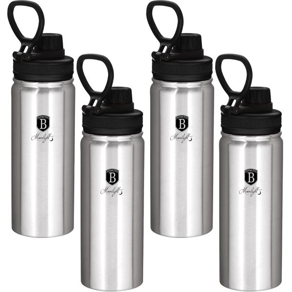 4er-Set Robuste 540ml Edelstahl Trinkflasche / Sportflasche: Langlebig, geschmacksneutral & ideal für Fitness, Outdoor & Büro, Auslaufsicher & leicht zu reinigen