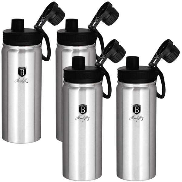 4er-Set Robuste 540ml Edelstahl Trinkflasche / Sportflasche: Langlebig, geschmacksneutral & ideal für Fitness, Outdoor & Büro, Auslaufsicher & leicht zu reinigen