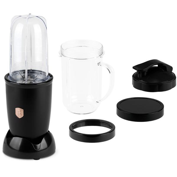 Stylischer Multifunktionsmixer schwarz-rosegold (400W) - Einfache One-Touch-Bedienung, Eis-Crusher - Ideal für Smoothies, Shakes, Suppen & mehr