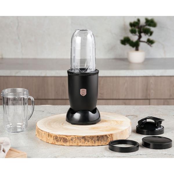 Stylischer Multifunktionsmixer schwarz-rosegold (400W) - Einfache One-Touch-Bedienung, Eis-Crusher - Ideal für Smoothies, Shakes, Suppen & mehr