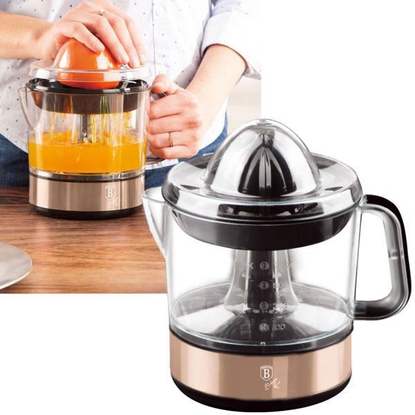Elektrische Zitruspresse roségold - 40W, 700ml Fassungsvermögen, 2 Drehrichtungen - BPA-frei, spülmaschinenfest & leise für frischen Saft