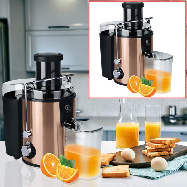 Kraftvoller Entsafter für Obst & Gemüse, 500W, großem Fruchtfleischbehälter & 600 ml Saftbehälter – edles Design in Roségold für frische Säfte