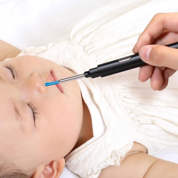 WLAN Ohrreiniger mit HD-Kamera, schwarz, IP67, für Android/iOS – Kabellos, Akku, inklusive 5 Ohrlöffel, sichere Ohrreinigung