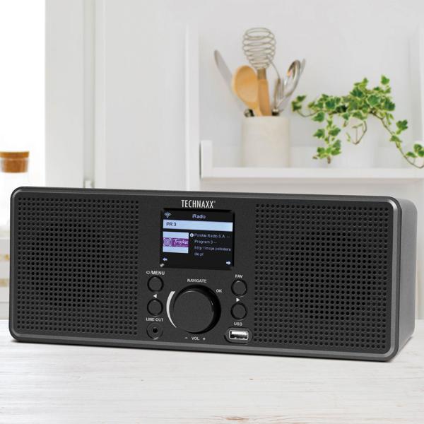 WLAN Internetradio mit Wetteranzeige und Weckfunktion, Stereo-Lautsprecher