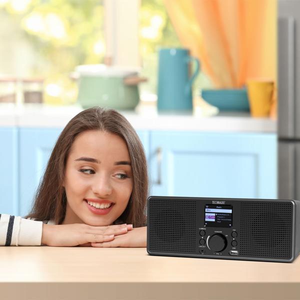 WLAN Internetradio mit Wetteranzeige und Weckfunktion, Stereo-Lautsprecher