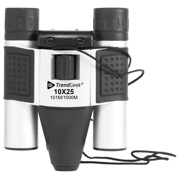 HD-Fernglas mit Foto & Video, 10x25, Präzisionsoptik – schwarz/silber, für gestochen scharfe Aufnahmen unterwegs